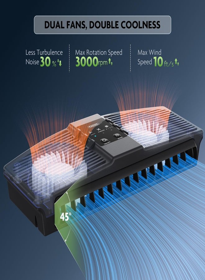 مروحة تبريد حوض السمك من بايزو، مروحة تبريد لحوض السمك بثلاث سرعات، مبرد مياه لحوض سمك الأكسولوتل وأسماك البيتا، 7 واط - Image 3
